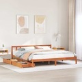 vidaXL, vidaXL Massivholzbett ohne Matratze Wachsbraun 180x200 Kiefernholz