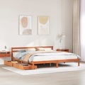 vidaXL, vidaXL Massivholzbett ohne Matratze Wachsbraun 200x200 Kiefernholz