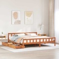 vidaXL, vidaXL Massivholzbett ohne Matratze Wachsbraun 180x200 Kiefernholz