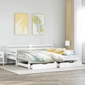 vidaXL, vidaXL Tagesbett Ausziehbar mit Schubladen Weiß 90x190 cm Kiefernholz