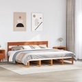 vidaXL, vidaXL Massivholzbett ohne Matratze Wachsbraun 180x200 Kiefernholz