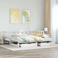 vidaXL, vidaXL Tagesbett Ausziehbar mit Schubladen Weiß 90x190 cm Kiefernholz