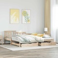 vidaXL, vidaXL Tagesbett Ausziehbar mit Schubladen 90x200 cm Massivholz Kiefer