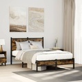 vidaXL, vidaXL Metallbett ohne Matratze Räuchereiche 120x190 cm