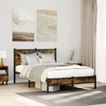 vidaXL, vidaXL Metallbett ohne Matratze Räuchereiche 120x200 cm