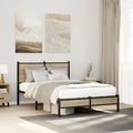 vidaXL, vidaXL Metallbett ohne Matratze Sonoma-Eiche 120x200 cm