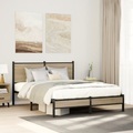 vidaXL, vidaXL Metallbett ohne Matratze Sonoma-Eiche 140x190 cm