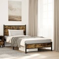 vidaXL, vidaXL Metallbett ohne Matratze Räuchereiche 100x190 cm