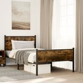 vidaXL, vidaXL Metallbett ohne Matratze Räuchereiche 100x190 cm