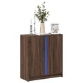 vidaXL, vidaXL LED-Sideboard Braun Eichen-Optik 77x34x85 cm Holzwerkstoff
