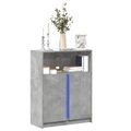 vidaXL, vidaXL LED-Sideboard Betongrau 77x34x100 cm Holzwerkstoff
