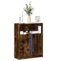 vidaXL, vidaXL LED-Sideboard Räuchereiche 77x34x100 cm Holzwerkstoff