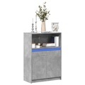 vidaXL, vidaXL Sideboard mit LED Betongrau 72x34x100 cm Holzwerkstoff