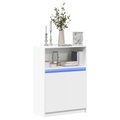 vidaXL, vidaXL Sideboard mit LED Weiß 72x34x100 cm Holzwerkstoff