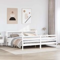 vidaXL, vidaXL Massivholzbett ohne Matratze Weiß 200x200 cm Kiefernholz