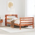 vidaXL, vidaXL Massivholzbett ohne Matratze Wachsbraun 90x200 Kiefernholz