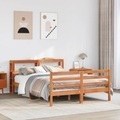 vidaXL, vidaXL Massivholzbett ohne Matratze Wachsbraun 160x200 Kiefernholz