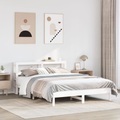 vidaXL, vidaXL Massivholzbett ohne Matratze Weiß 160x200 Kiefernholz