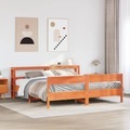 vidaXL, vidaXL Massivholzbett ohne Matratze Wachsbraun 200x200 Kiefernholz