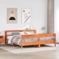 vidaXL, vidaXL Massivholzbett ohne Matratze Wachsbraun 180x200 Kiefernholz