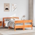 vidaXL, vidaXL Massivholzbett ohne Matratze Wachsbraun 160x200 Kiefernholz