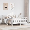 vidaXL, vidaXL Massivholzbett ohne Matratze Weiß 160x200 Kiefernholz