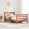 vidaXL, vidaXL Massivholzbett ohne Matratze Wachsbraun 90x200 Kiefernholz