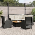 vidaXL, vidaXL 5-tlg. Garten-Lounge-Set mit Kissen Schwarz Poly Rattan