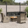 vidaXL, vidaXL 6-tlg. Garten-Lounge-Set mit Kissen Grau Poly Rattan