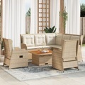 vidaXL, vidaXL 6-tlg. Garten-Lounge-Set mit Kissen Beige Poly Rattan