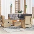vidaXL, vidaXL 6-tlg. Garten-Lounge-Set mit Kissen Beige Poly Rattan