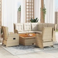 vidaXL, vidaXL 6-tlg. Garten-Lounge-Set mit Kissen Beige Poly Rattan