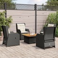 vidaXL, vidaXL 5-tlg. Garten-Lounge-Set mit Kissen Schwarz Poly Rattan