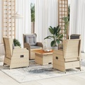 vidaXL, vidaXL 5-tlg. Garten-Lounge-Set mit Kissen Beige Poly Rattan