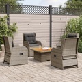 vidaXL, vidaXL 5-tlg. Garten-Lounge-Set mit Kissen Grau Poly Rattan