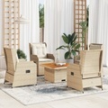 vidaXL, vidaXL 5-tlg. Garten-Lounge-Set mit Kissen Beige Poly Rattan
