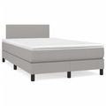 vidaXL, vidaXL Boxspringbett mit Matratze Hellgrau 120x190 cm Stoff