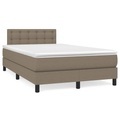 vidaXL, vidaXL Boxspringbett mit Matratze Taupe 120x190 cm Stoff