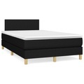 vidaXL, vidaXL Boxspringbett mit Matratze Schwarz 120x190 cm Stoff