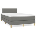 vidaXL, vidaXL Boxspringbett mit Matratze Dunkelgrau 120x190 cm Stoff