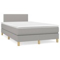 vidaXL, vidaXL Boxspringbett mit Matratze Hellgrau 120x190 cm Stoff