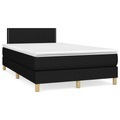 vidaXL, vidaXL Boxspringbett mit Matratze Schwarz 120x190 cm Stoff