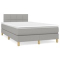 vidaXL, vidaXL Boxspringbett mit Matratze Hellgrau 120x190 cm Stoff