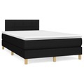vidaXL, vidaXL Boxspringbett mit Matratze Schwarz 120x190 cm Stoff