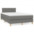 vidaXL, vidaXL Boxspringbett mit Matratze Dunkelgrau 120x190 cm Stoff