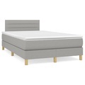 vidaXL, vidaXL Boxspringbett mit Matratze Hellgrau 120x190 cm Stoff