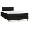 vidaXL, vidaXL Boxspringbett mit Matratze Schwarz 120x190 cm Stoff