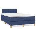 vidaXL, vidaXL Boxspringbett mit Matratze Blau 120x190 cm Stoff