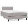 vidaXL, vidaXL Boxspringbett mit Matratze Hellgrau 120x190 cm Stoff