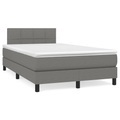 vidaXL, vidaXL Boxspringbett mit Matratze Dunkelgrau 120x190 cm Stoff